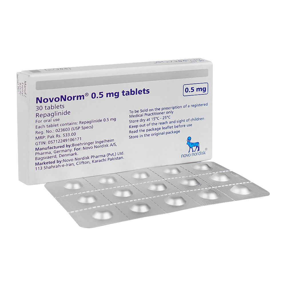 Novonorm Tablets 0.5Mg (1 Strip = 15 Tablets)