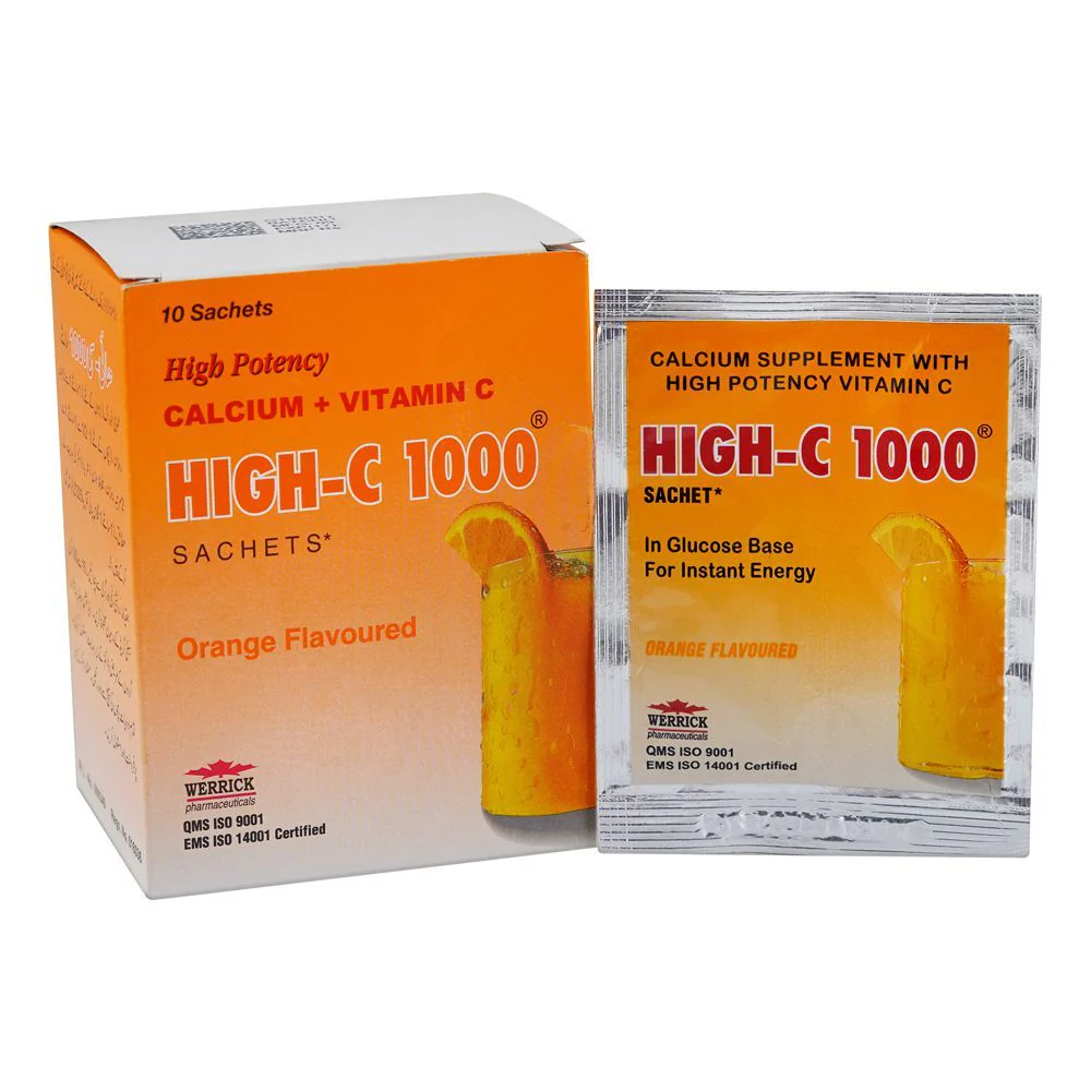 High-C 1000 Orange Flavour Sachets (1 Box = 10 Sachets)
