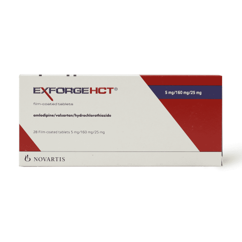 Exforge Hct Tablets 5/160/25Mg (1 Box = 2 Strips) (1 Strip = 7 Tablets)