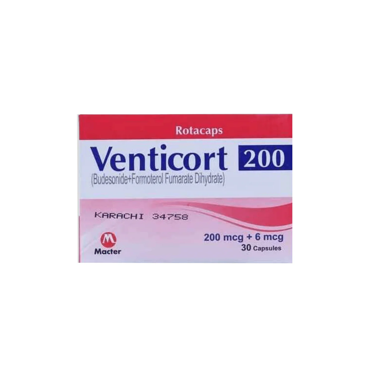 Venticort Dpi Capsules 200Mg (1 Box = 3 Strips) (1 Strip = 10 Capsules)