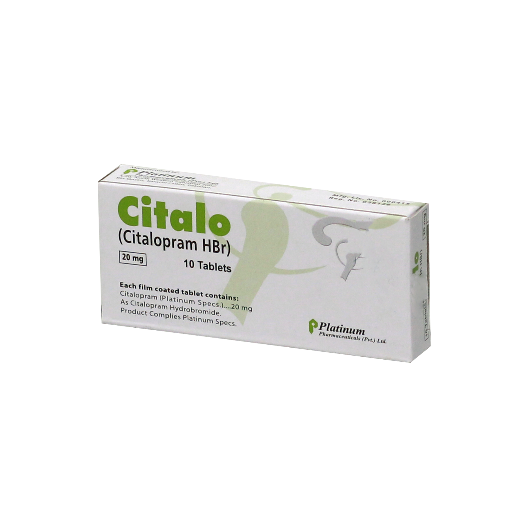 Citalo Tablets 20Mg (1 Box = 1 Strip)(1 Strip = 10 Tablets)