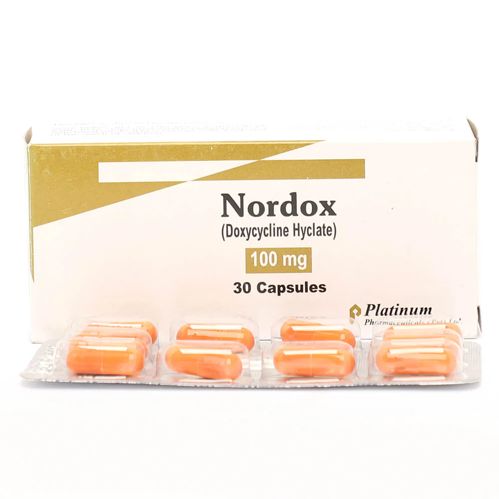 Nordox Capsules 100Mg (1 Strip = 10 Capsules)