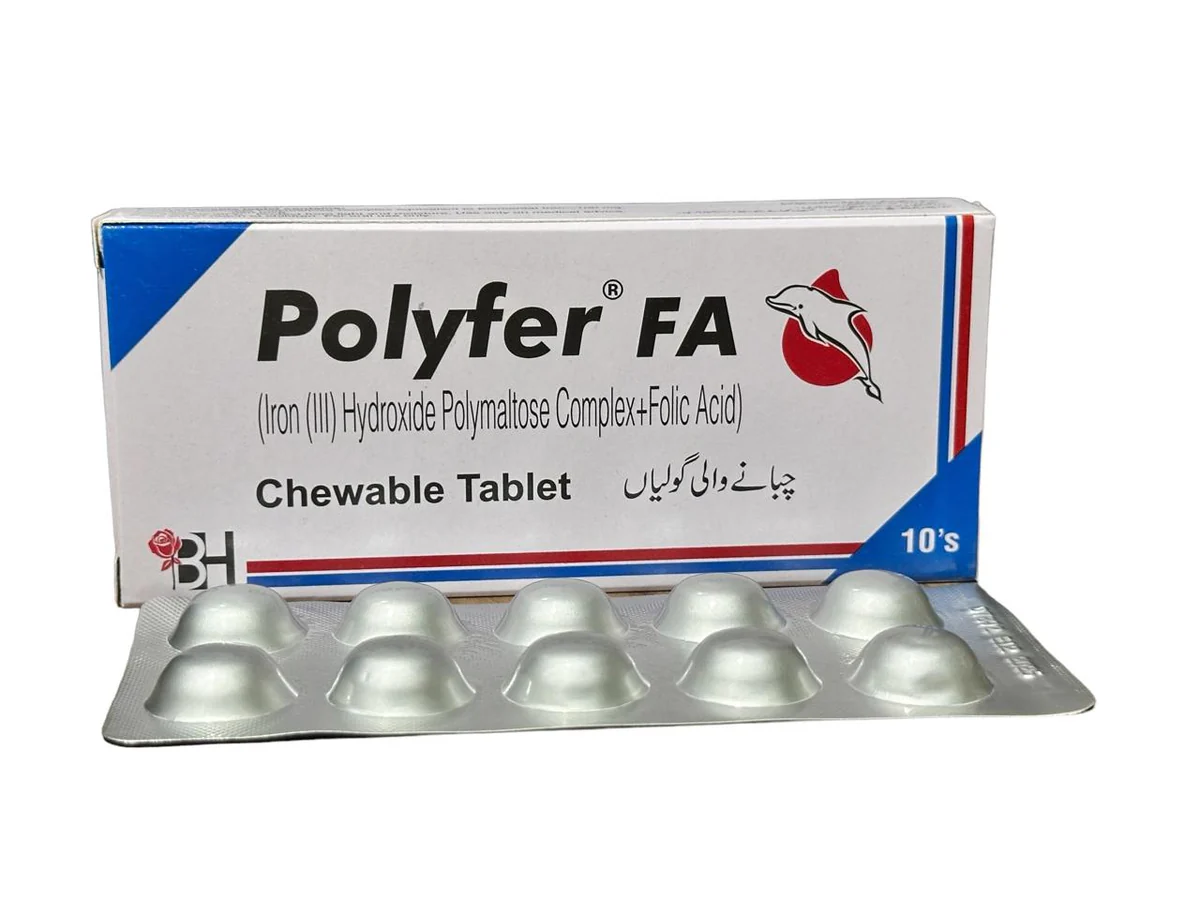 Polyfer Fa Chewable Tablets (1 Box = 1 Strip)(1 Strip = 10 Tablets)