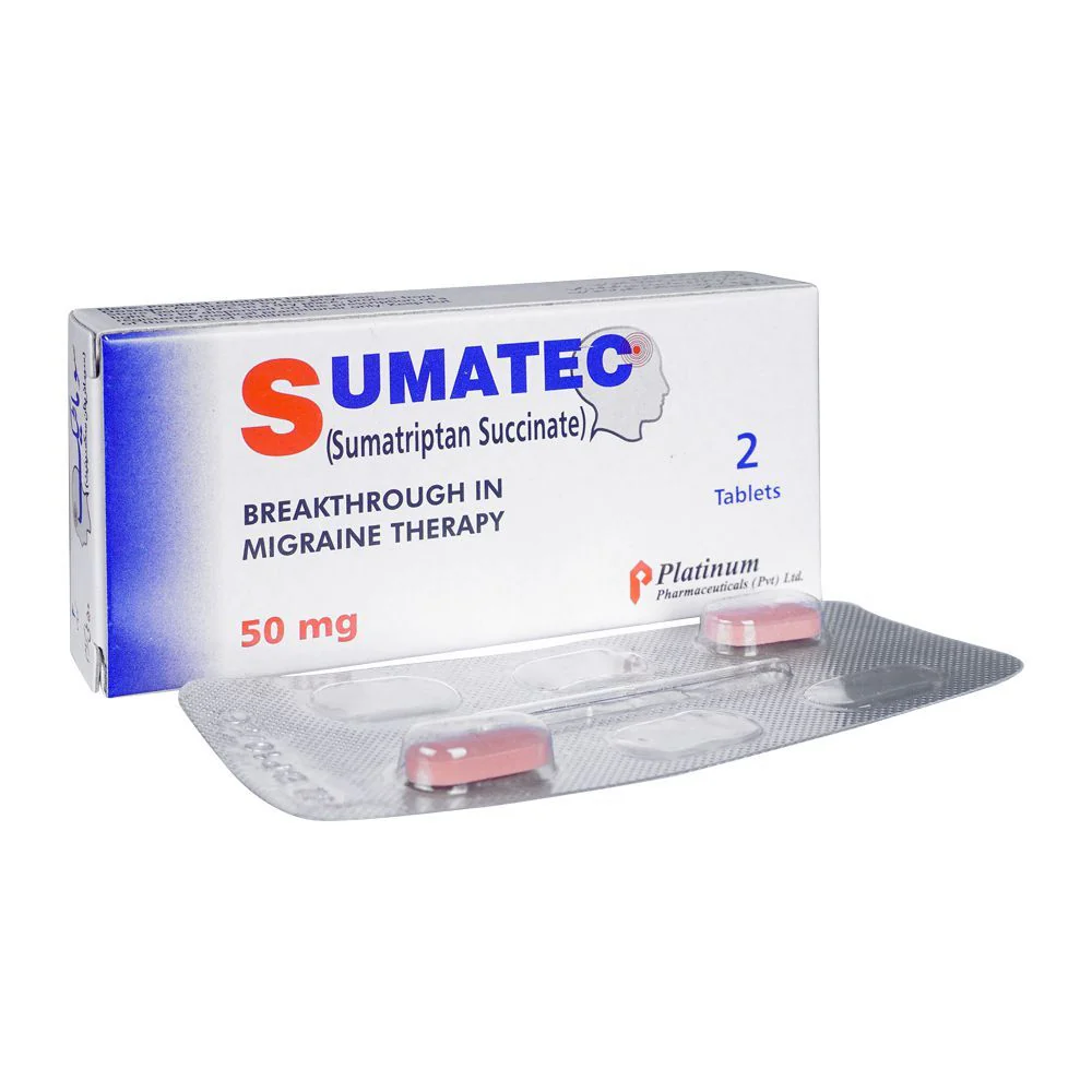 Sumatec Tablets 50Mg (1 Box = 1 Strip)(1 Strip = 2 Tablets)