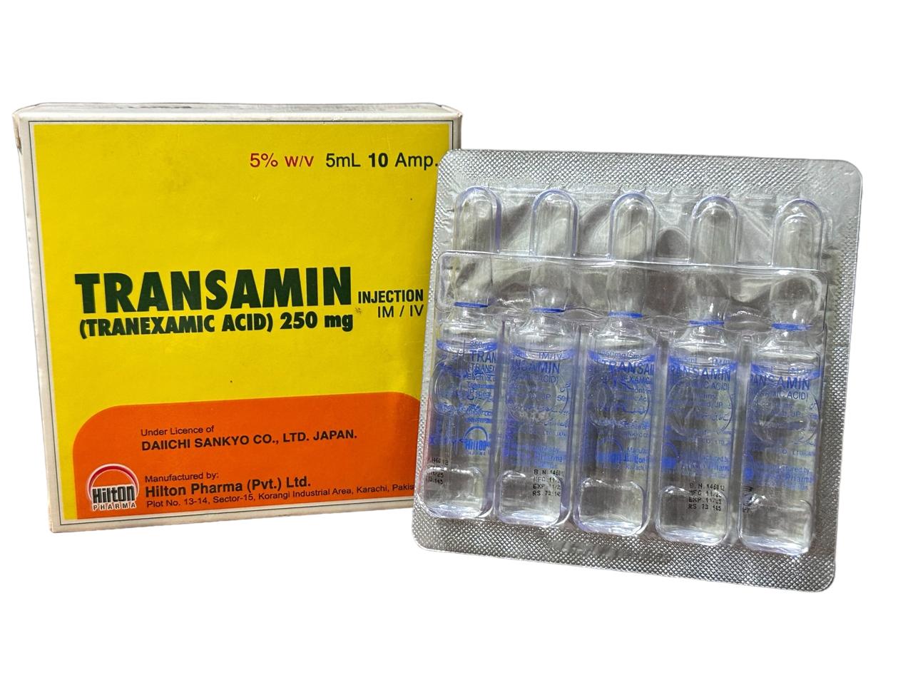 Transamin Im/Iv Injection 250Mg 5Ml (1 Box = 10 Ampoules)