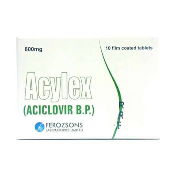 Acylex Tablets 800Mg (1 Box = 1 Strip)(1 Strip = 10 Tablets)