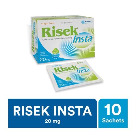 Risek Insta Sugar Free Sachets 20Mg (1 Box = 10 Sachets)