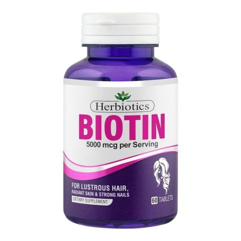 Herbiotics Biotin Tablets 5000Mcg (1 Bottle = 60 Tablets)
