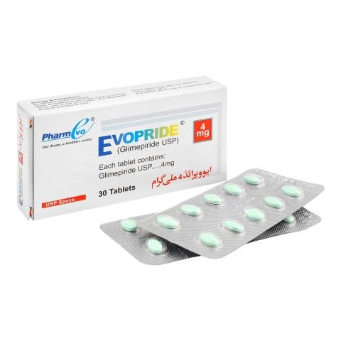 Evopride Tablets 4Mg (1 Box = 3 Strips) (1 Strip = 10 Tablets)