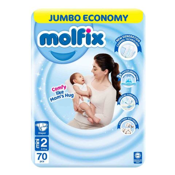 Molfix Baby Diapers Jumbo Pack Mini Size 2 70Pcs