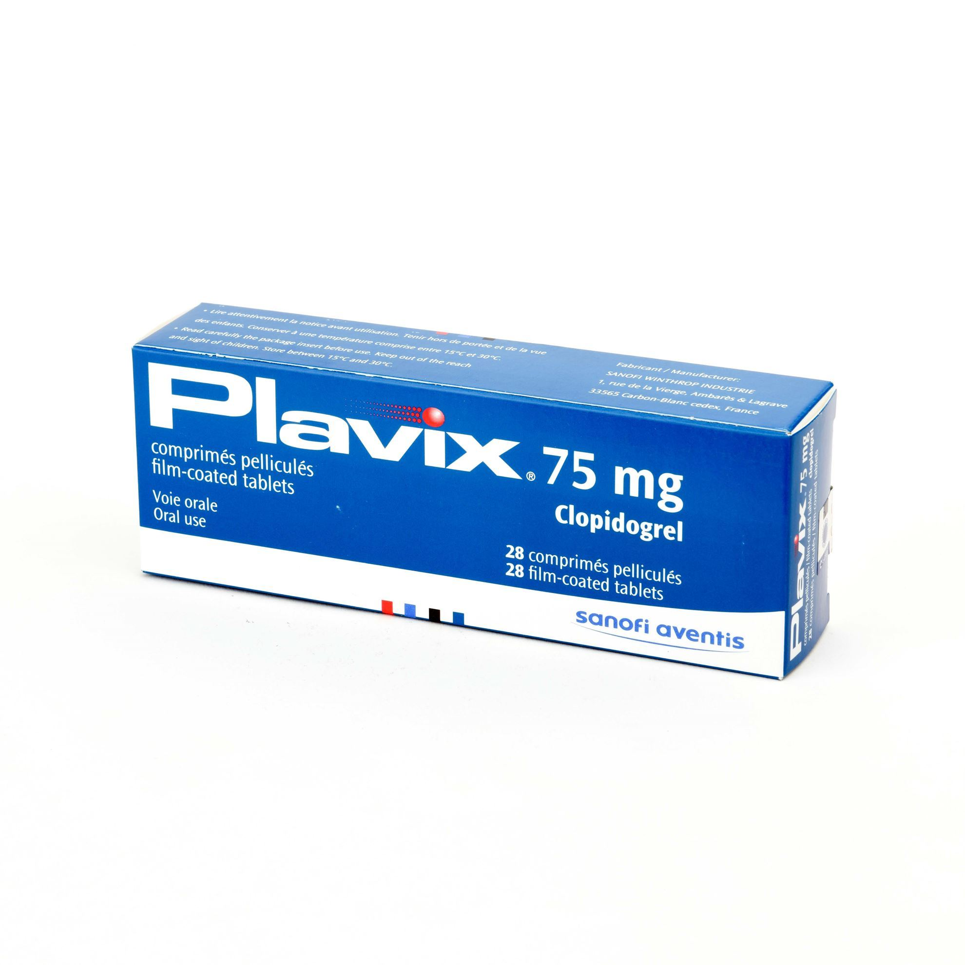 Plavix Tablets 75Mg (1 Box = 28 Tablets)