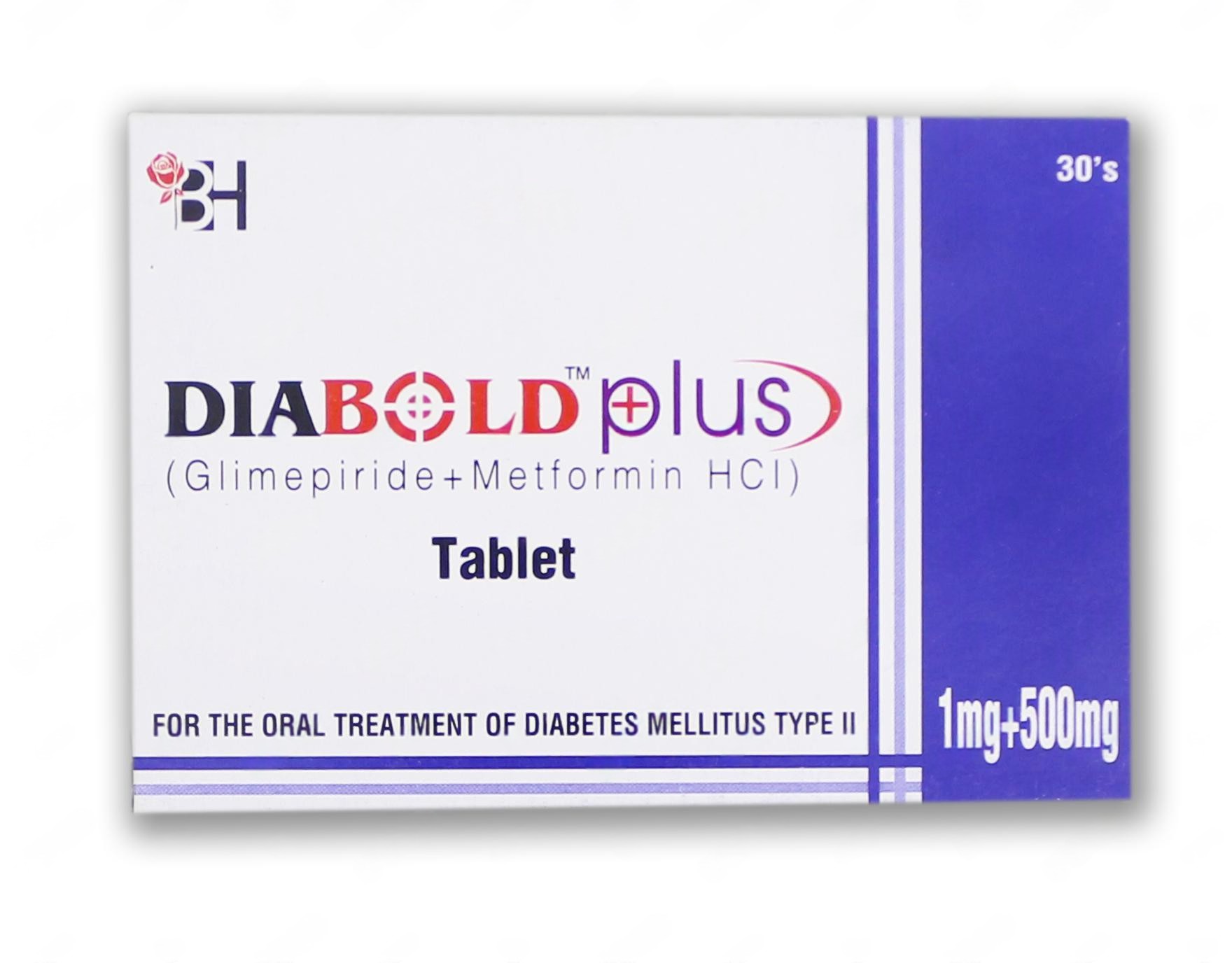 Diabold Plus Tablets 1Mg+500Mg (1 Strip = 10 Tablets)