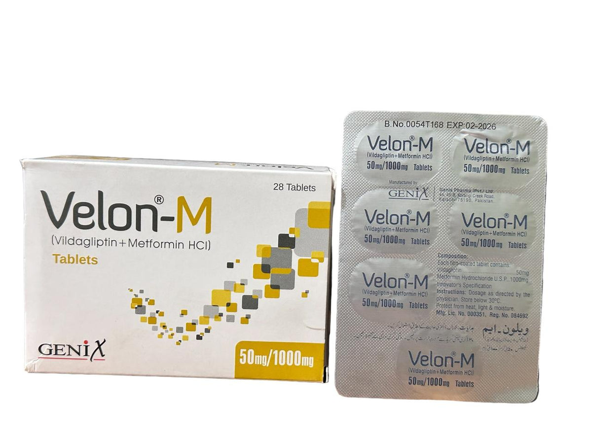 Velon-M Tablets 50/1000Mg (1 Strip = 14 Tablets)
