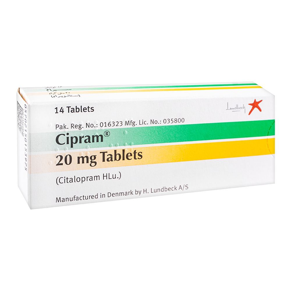 Cipram Tablets 20Mg (1 Box = 1 Strip)(1 Strip = 14 Tablets)
