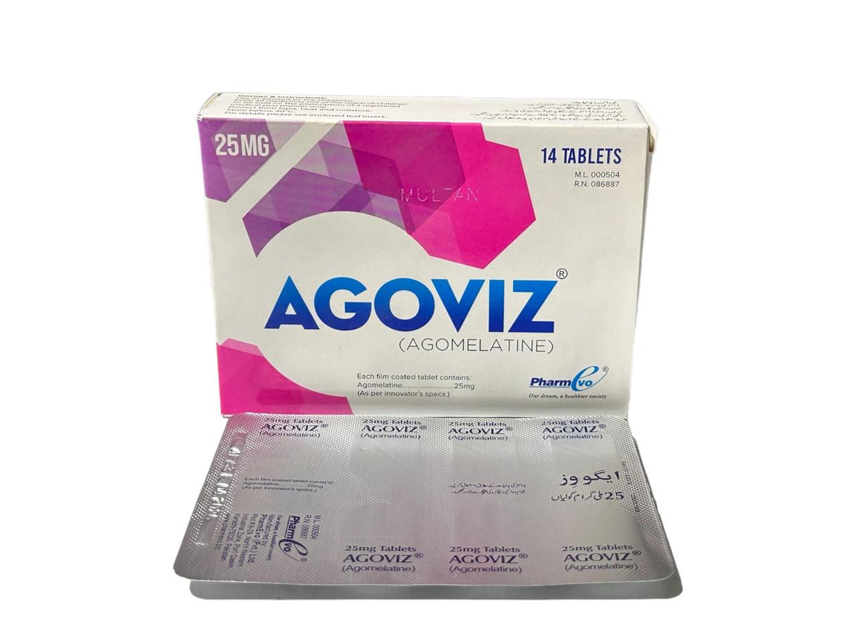 Agoviz Tablets 25Mg (1 Box = 2 Strips) (1 Strip = 7 Tablets)