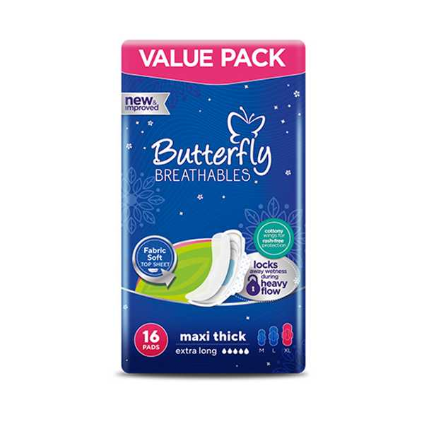 Butterfly Maxi Thick  Sanitary Pads Extra Long 16Pcs