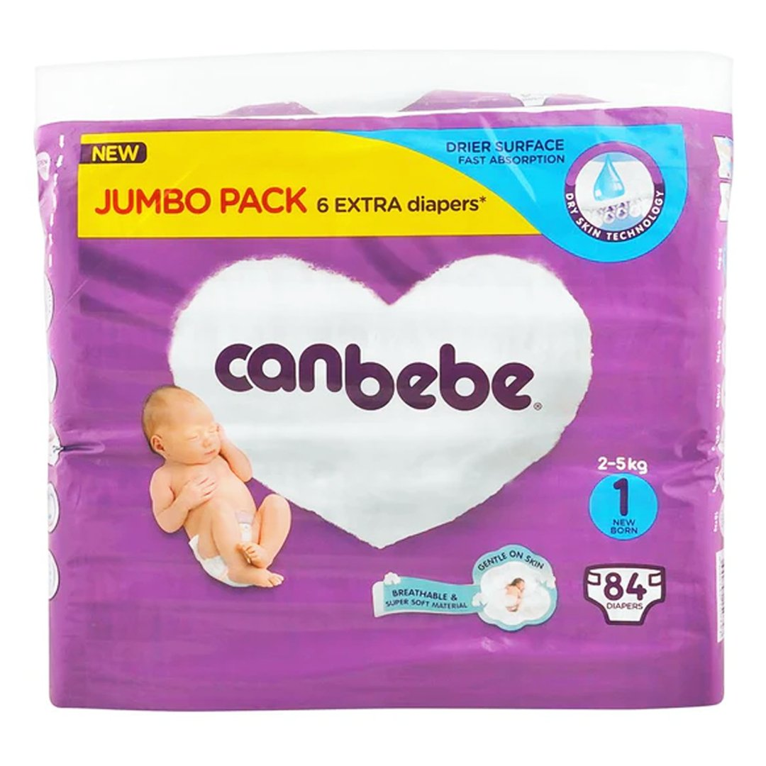 Canbebe Baby Diapers New Born Size 1 84Pcs