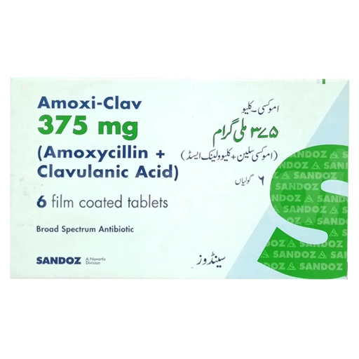 Amoxi Clav 375mg Tab 6s
