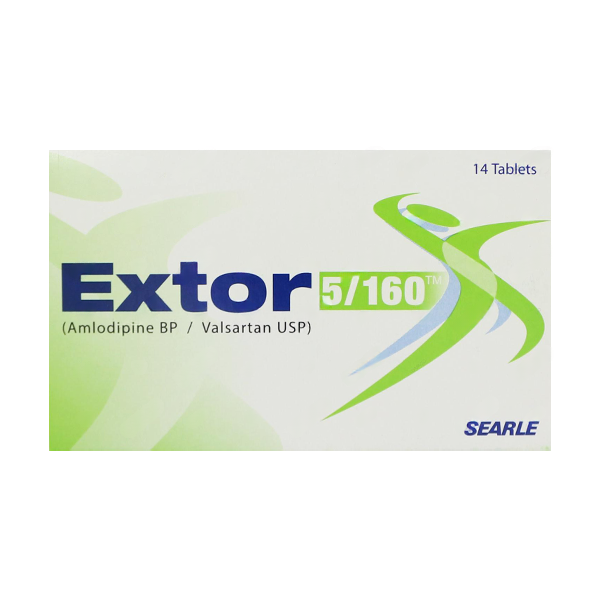 Extor Tablets 5Mg/160Mg (1 Box = 1 Strip) (1 Strip = 14 Tablets)