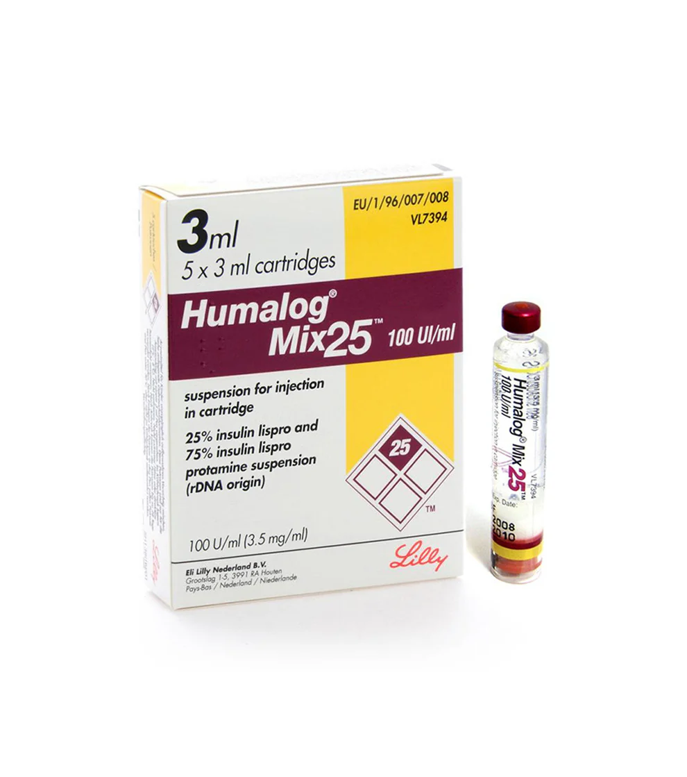 Humalog Mix 25 Injection 100U/Ml Cartridges (1 Box = 5 Cartridge)