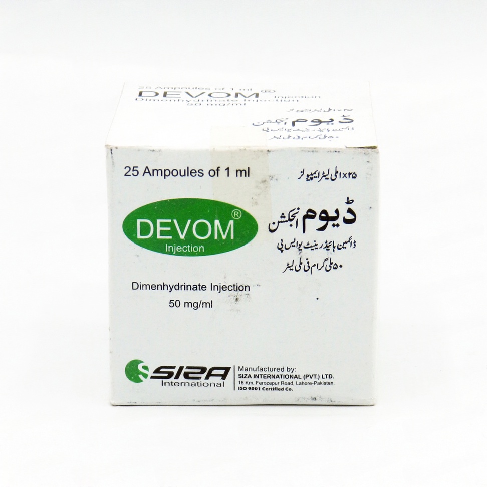 Devom (50mg/Ml) 25 Ampoule Injections
