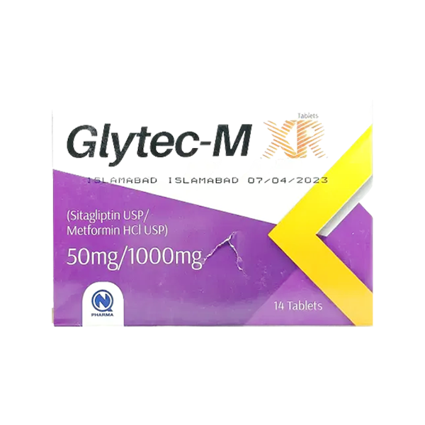 Glytec-M Xr Tablets 50Mg+1000Mg (1 Box = 2 Strips) (1 Strip = 7 Tablets)