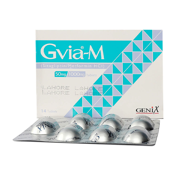 Gvia-M Tablets 50Mg/1000Mg (1 Strip = 7 Tablets)