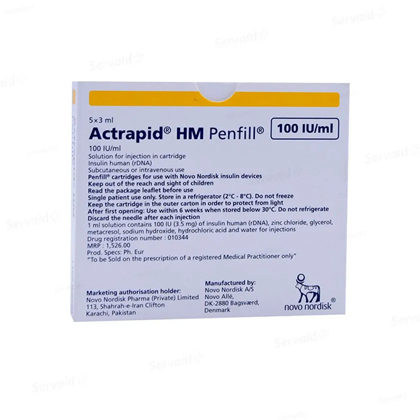 Actrapid Hm Penfil 100Iu 3Ml