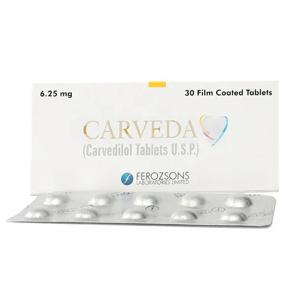 Carveda Tablets 6.25Mg (1 Strip = 10 Tablets)