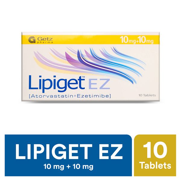Lipiget Ez Tablets 10Mg/10Mg (1 Box = 1 Strip)(1 Strip = 10 Tablets)