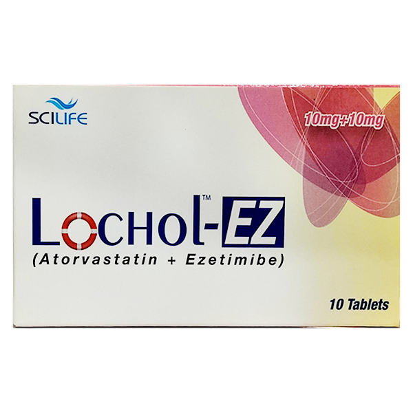 Lochol-Ez Tablets 10Mg+10Mg (1 Box = 1 Strip)(1 Strip = 10 Tablets)