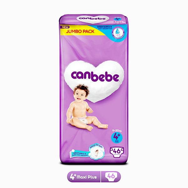 Canbebe Baby Diapers Maxi Plus Size 4+ 46Pcs