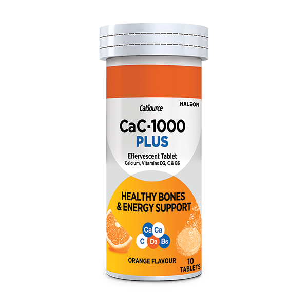 Cac-1000 Plus Effervescent Orange Flavor Tablets (1 Bottle = 10 Tablets)