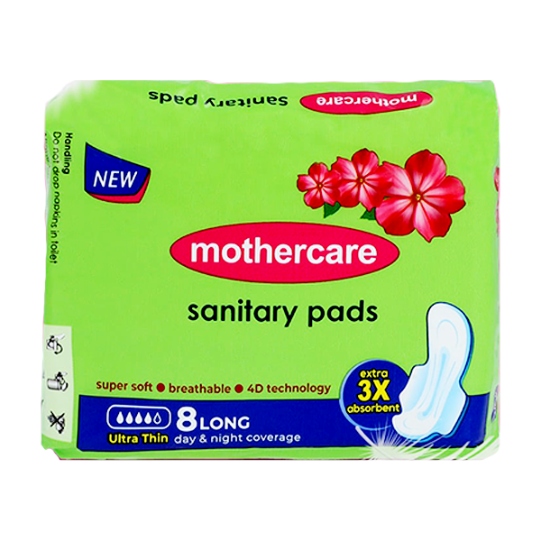 Mothercare Ultra Thin Long Sanitary Pads 8Pcs