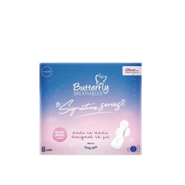 Butterfly Breathables Signature Series Sanitary Pads Size Long 8Pcs