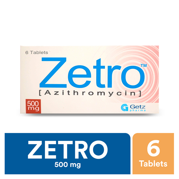 Zetro Tablets 500Mg (1 Box = 2 Strips) (1 Strip = 3 Tablets)