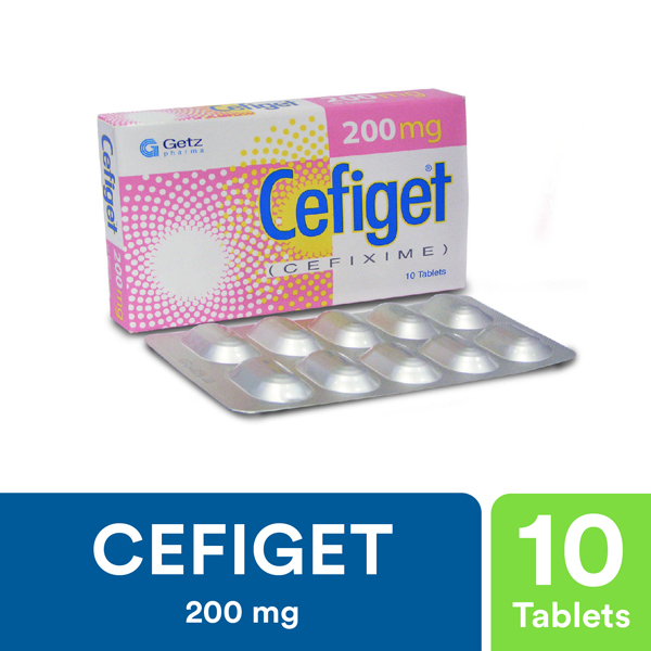 Cefiget Tablets 200Mg (1 Box = 1 Strip)(1 Strip = 10 Tablets)