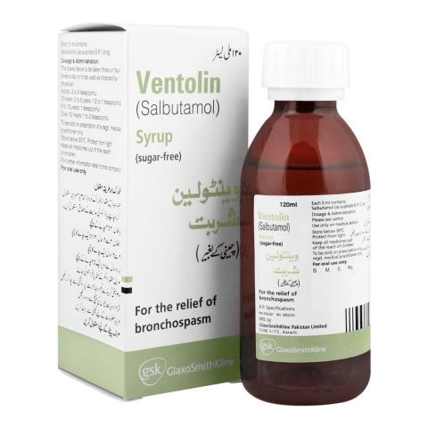 Ventolin 120Ml Sugar Free Syrup 2Mg/5Ml