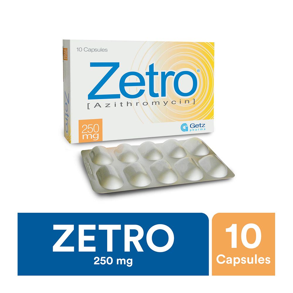 Zetro Capsules 250Mg (1 Box = 1 Strip)(1 Strip = 10 Capsules)